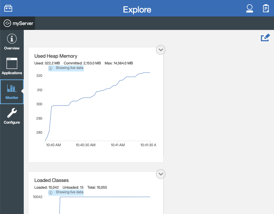 Monitor view of explore tool