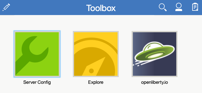 The Admin Center Toolbox screen