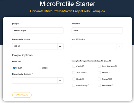 MicroProfile Starter