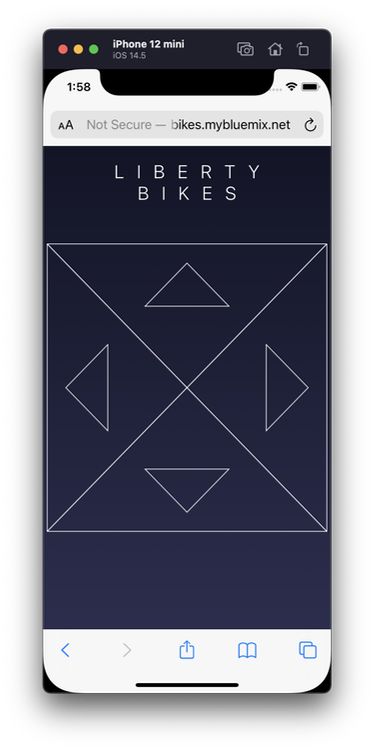 screen capture of the Liberty Bikes mobile game pad